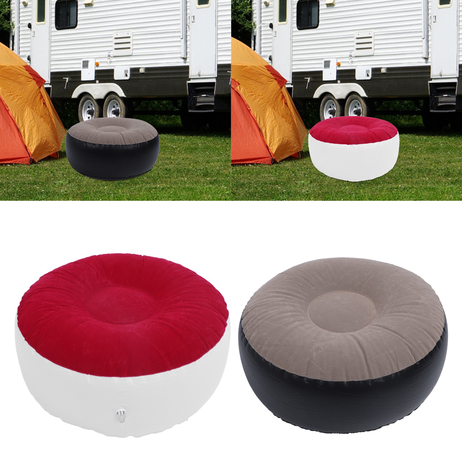 Outdoor Furniture Designer - Taburete Inflable Aterciopelado Multiusos, Ligero, Portátil,