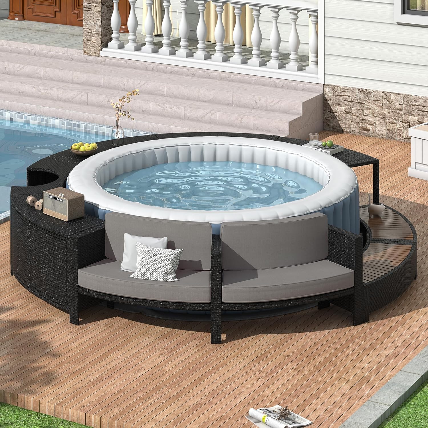 Outdoor Furniture With Storage For Cushions - Conjunto de Sofás de Ratán para
