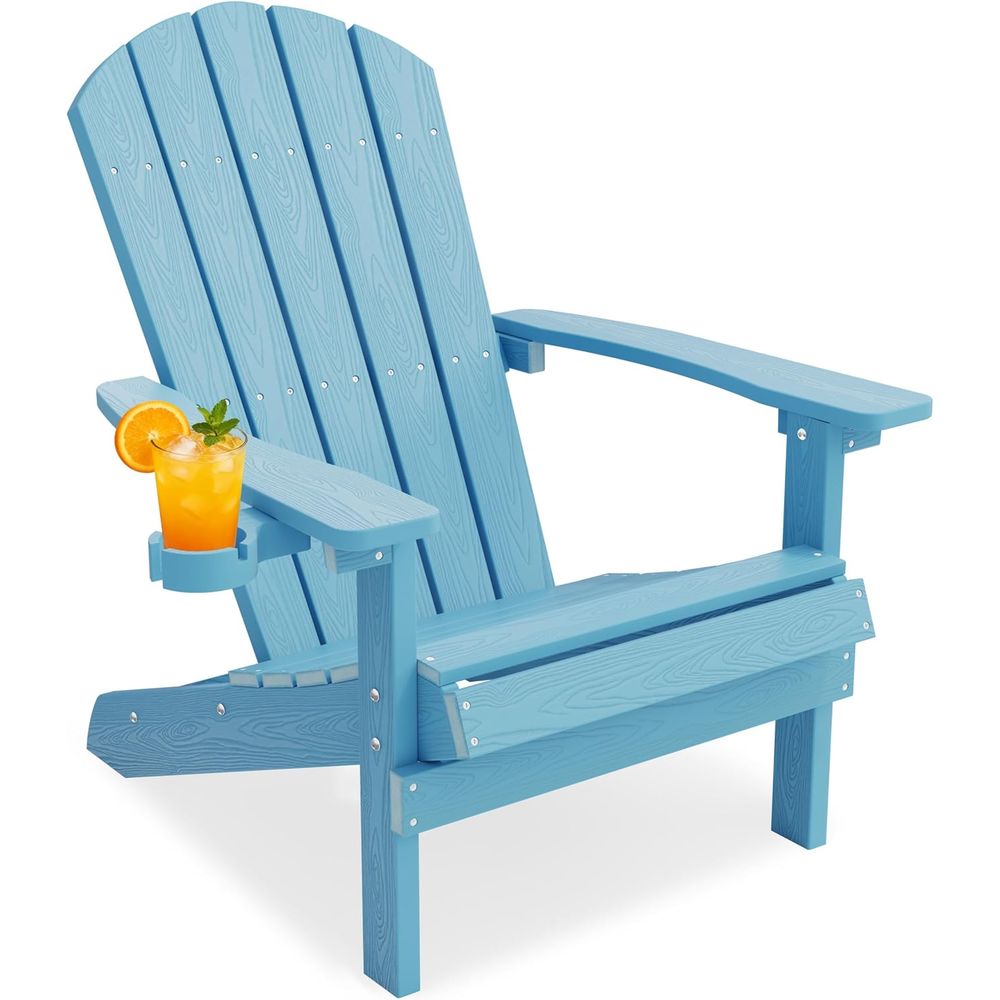 Adirondack Chair Wood - Silla Adirondack con portavasos, silla para