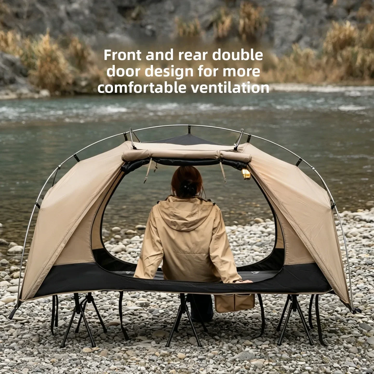 Outdoor Furniture Weatherproof - MOUNTAINHIKER Cama de Campaña para Exteriores,