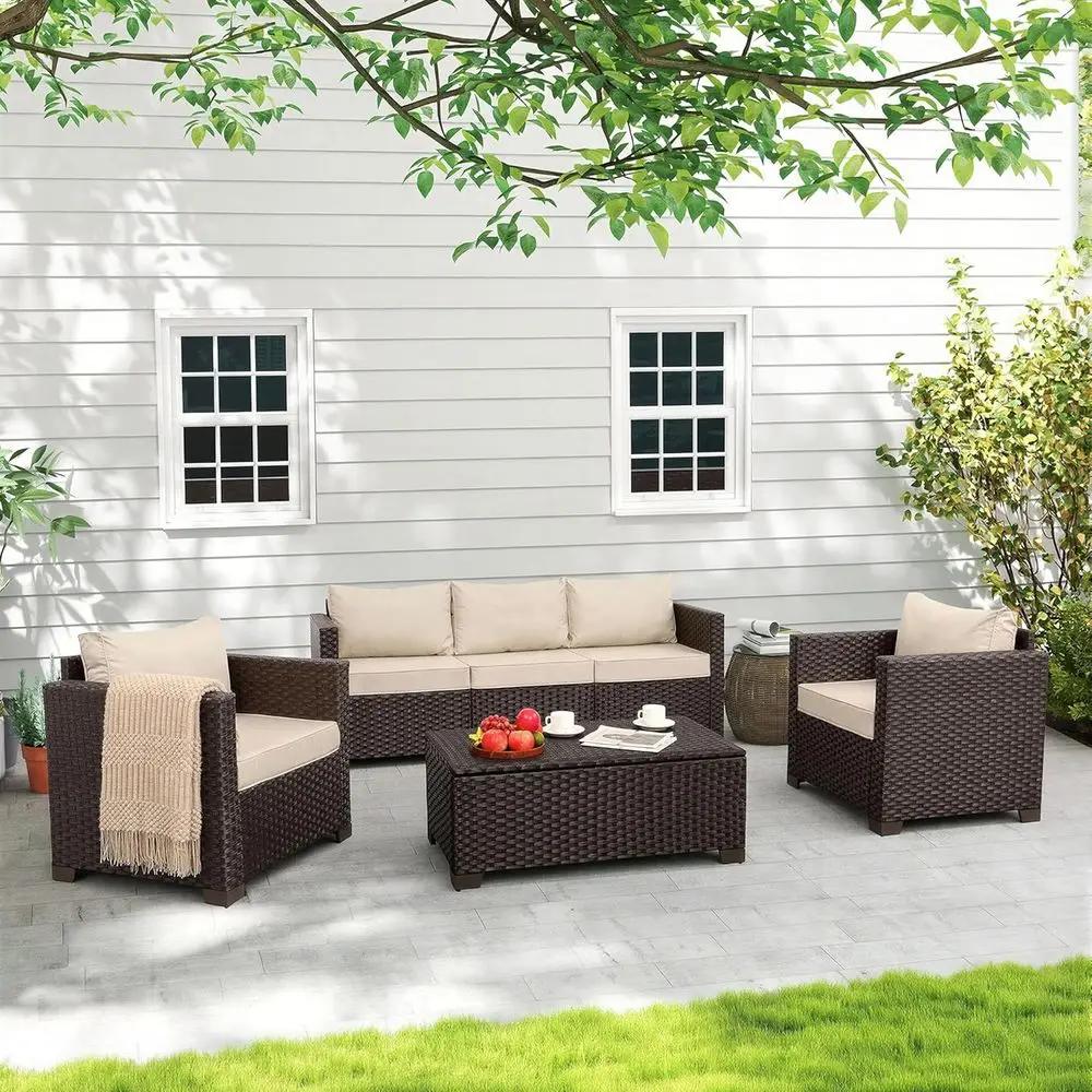 Outdoor Furniture With Storage For Cushions - Juego de Muebles de Patio de