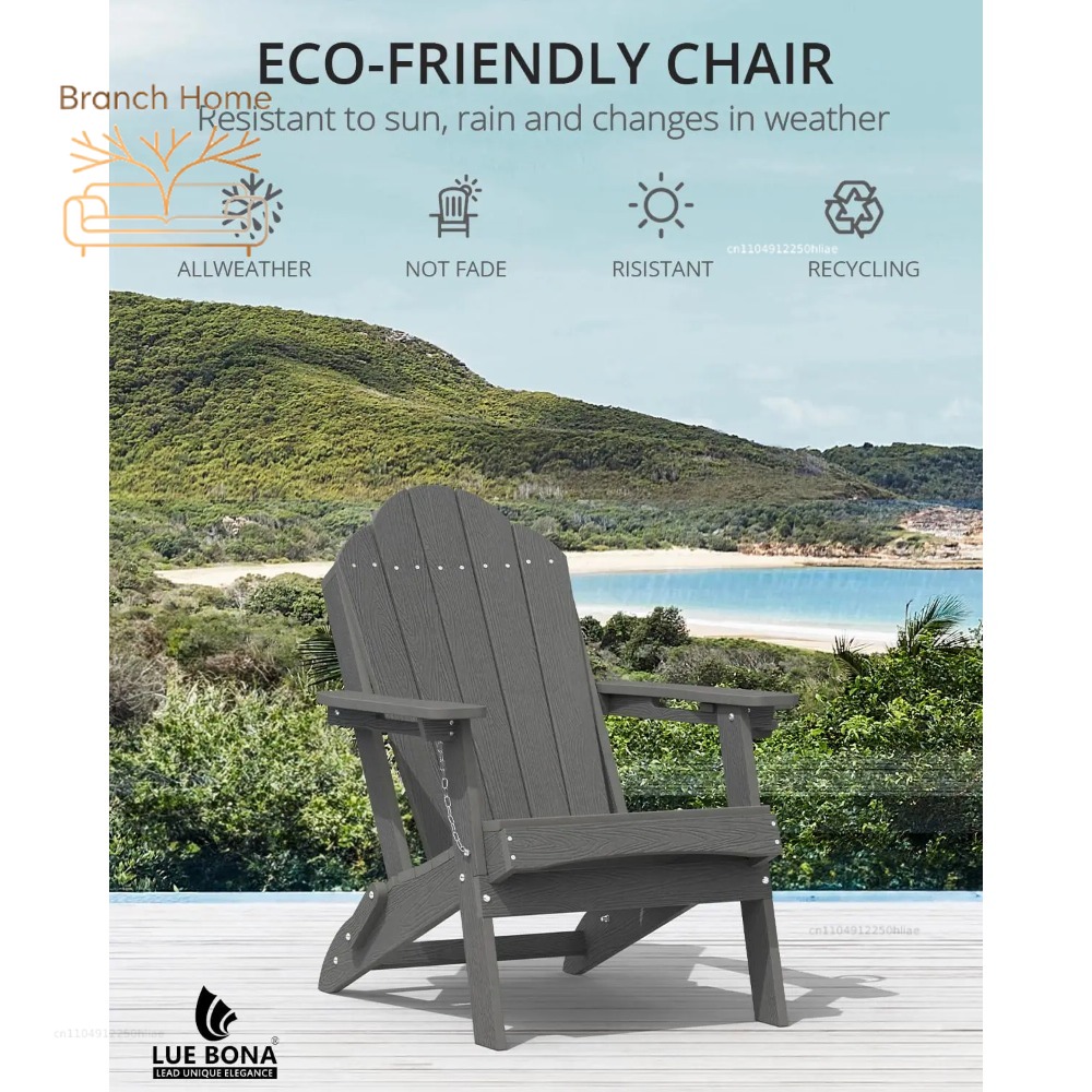 Adirondack Chair Wood - Silla Adirondack Plegable, Portavasos, Acabado Madera