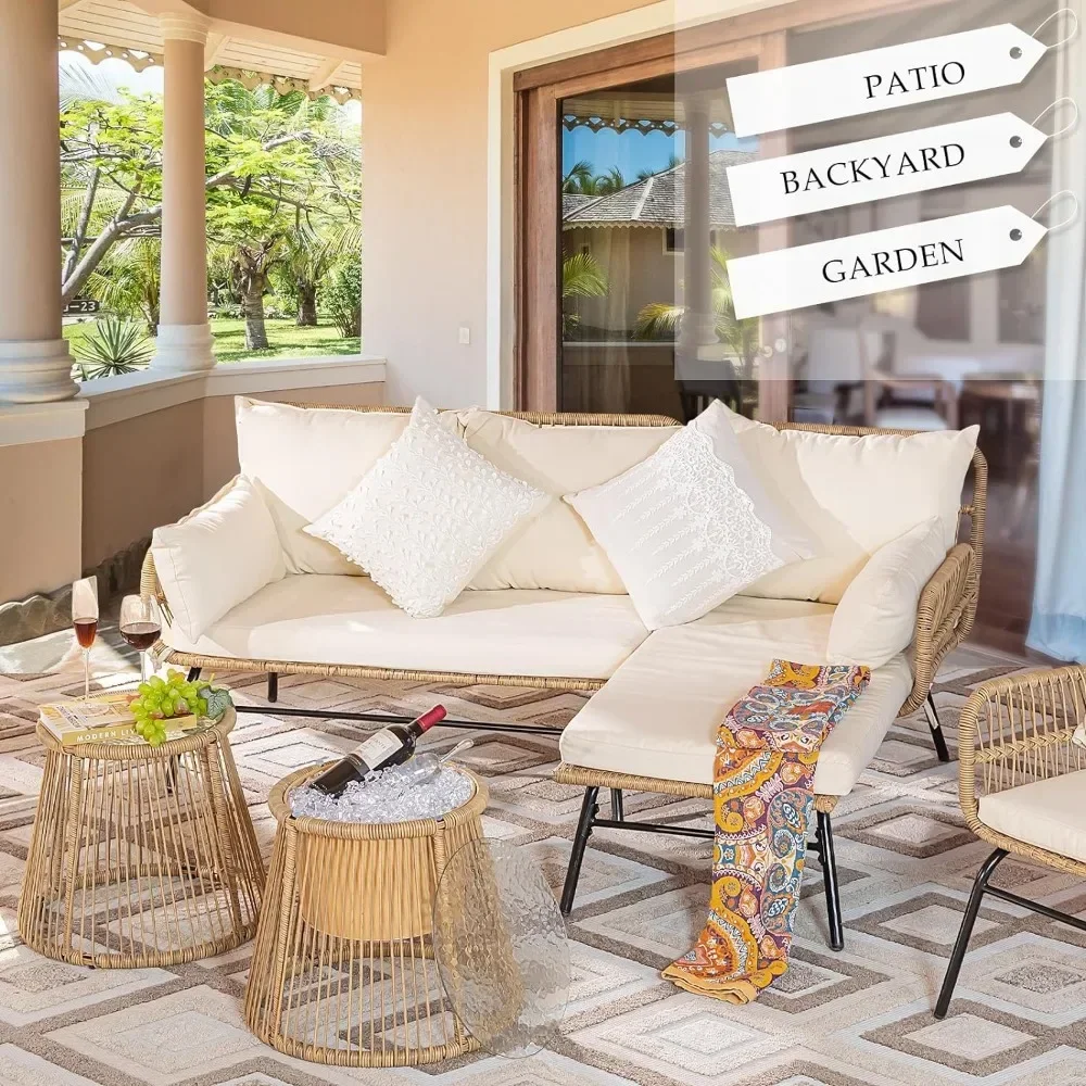 Outdoor Furniture L Shape - Un juego de muebles bohemios para