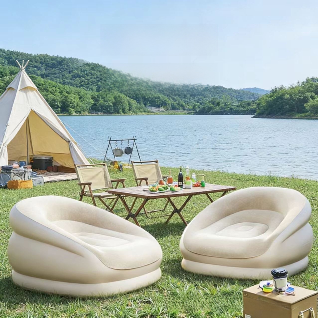 Outdoor Furniture Designer - Sofá Inflable Portátil para Campamentos, Festivales