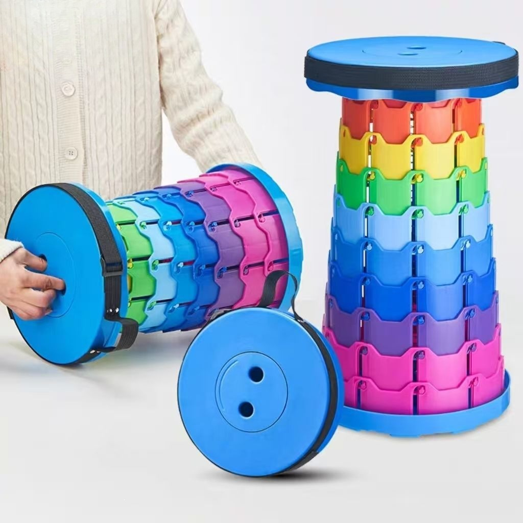 Outdoor Furniture Designer - Taburete Telescópico Plegable Rainbow para Camping,