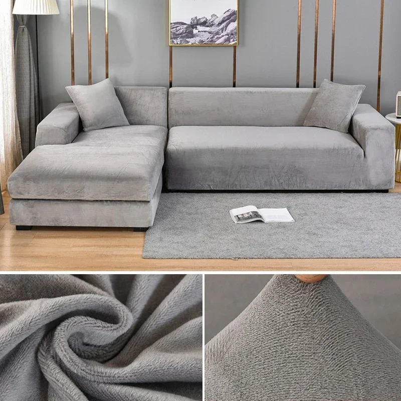Outdoor Furniture L Shape - Funda de sofá de terciopelo elástica