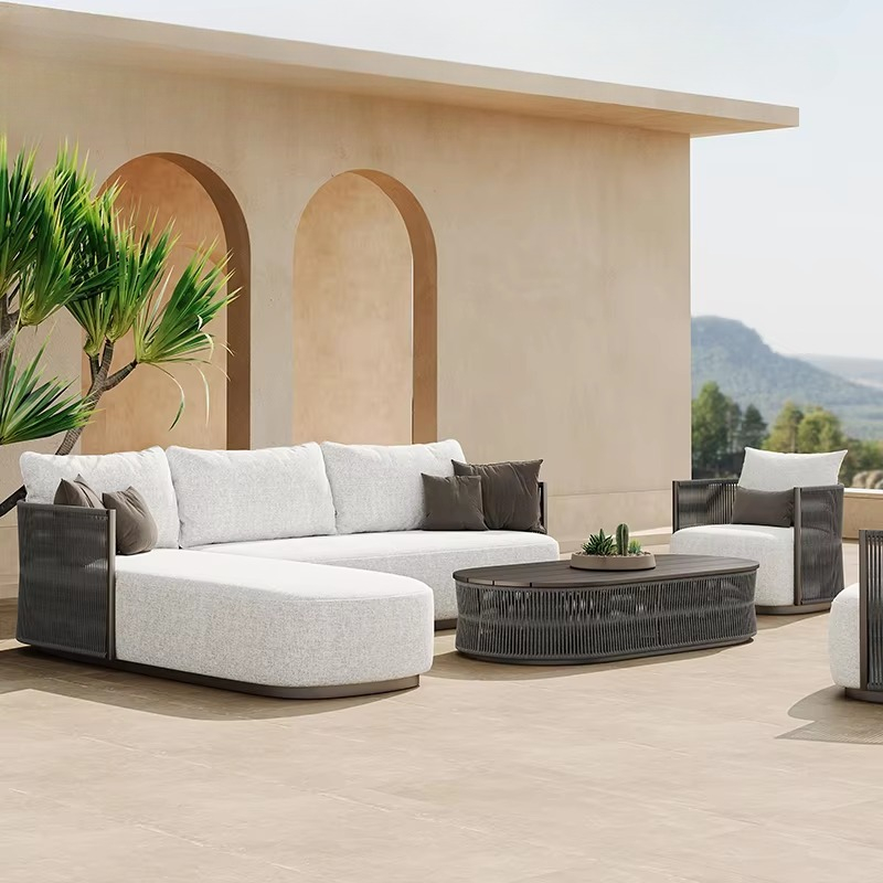 Outdoor Furniture L Shape - Juego de Patio, jardín, piscina, cuerda,