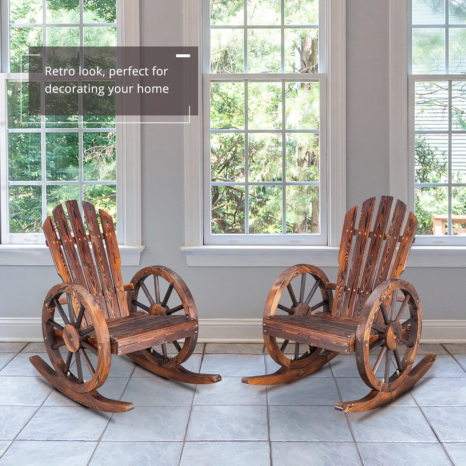 Juego de 2 Sillas Mecedoras Ad - Adirondack Chair Wood reseña y precio