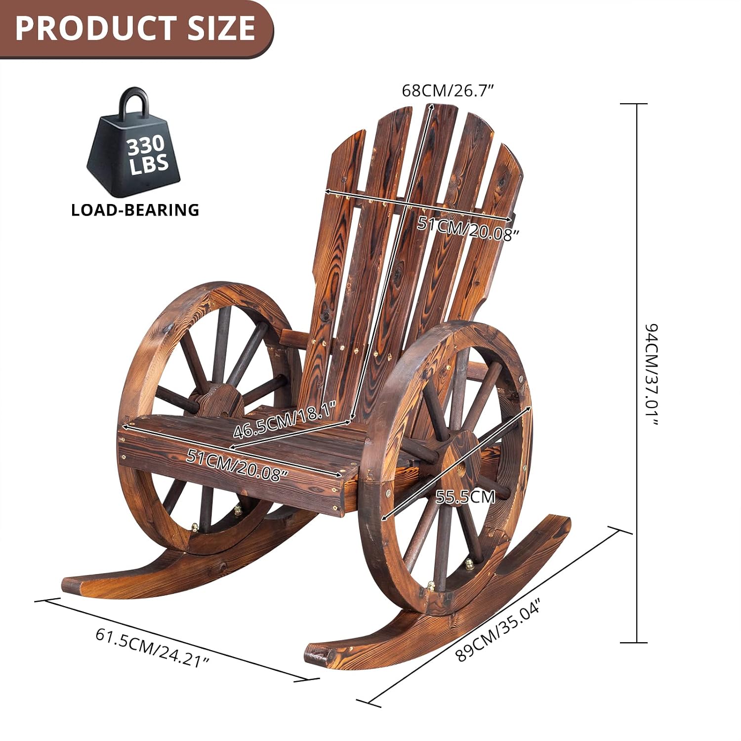 Juego de 2 Sillas Mecedoras Ad - Adirondack Chair Wood reseña y precio