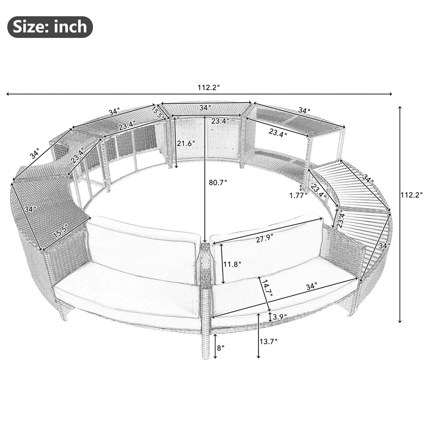 Conjunto de Sofás de Ratán par - Outdoor Furniture With Storage For Cushions reseña y precio