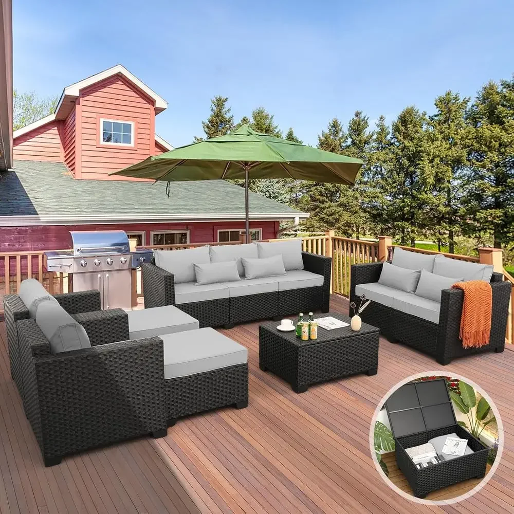 Juego de Muebles de Patio Secc - Outdoor Furniture With Storage For Cushions reseña y precio