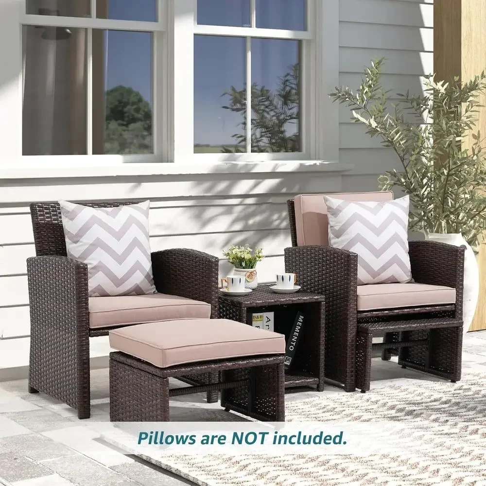 Juego de muebles de patio de 5 - Outdoor Furniture With Storage For Cushions reseña y precio