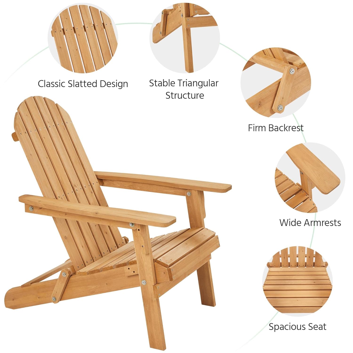 Juego de 2 Sillas Adirondack P - Adirondack Chair Wood reseña y precio