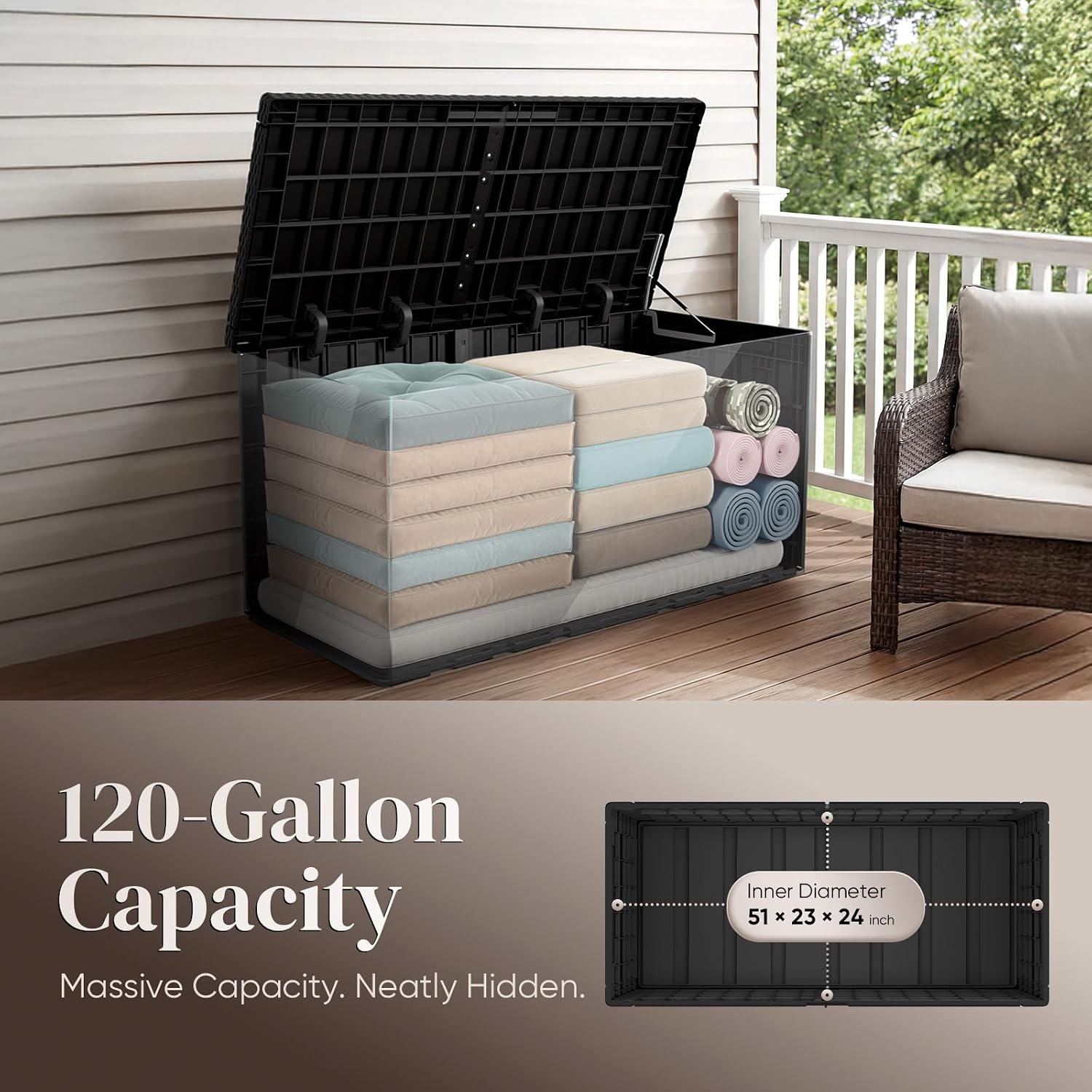Caja de Almacenamiento Exterio - Outdoor Furniture With Storage For Cushions reseña y precio