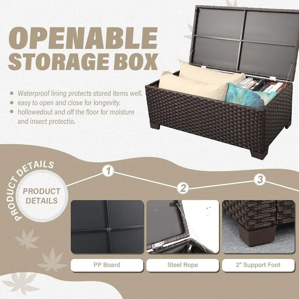 Juego de Muebles de Patio de 4 - Outdoor Furniture With Storage For Cushions reseña y precio