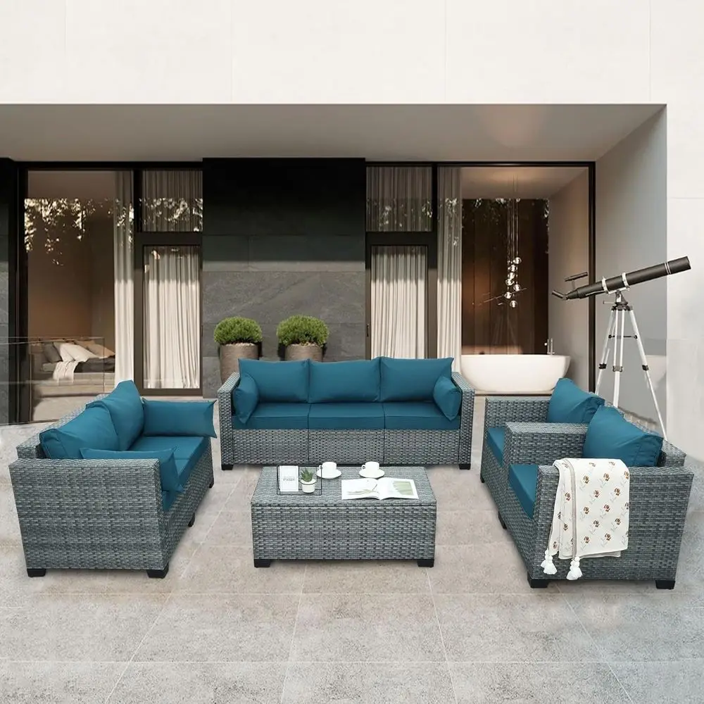Juego de muebles de mimbre par - Outdoor Furniture With Storage For Cushions reseña y precio
