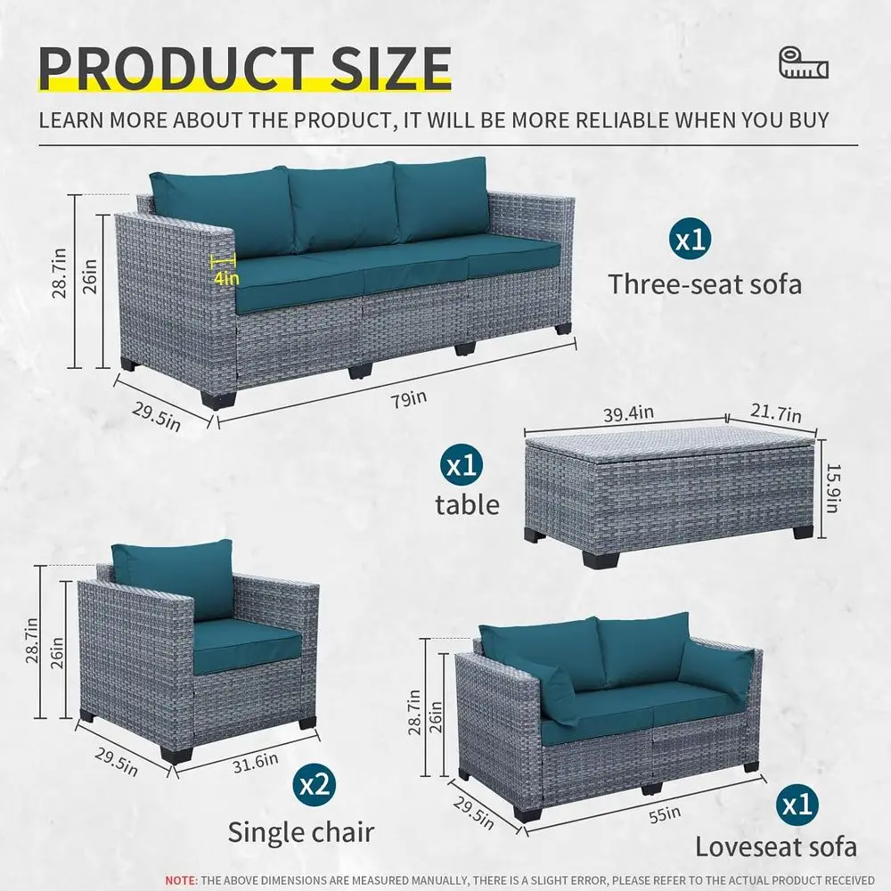 Juego de muebles de mimbre par - Outdoor Furniture With Storage For Cushions reseña y precio