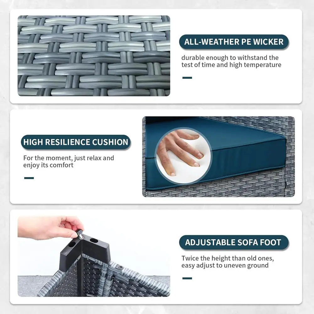 Juego de muebles de mimbre par - Outdoor Furniture With Storage For Cushions reseña y precio