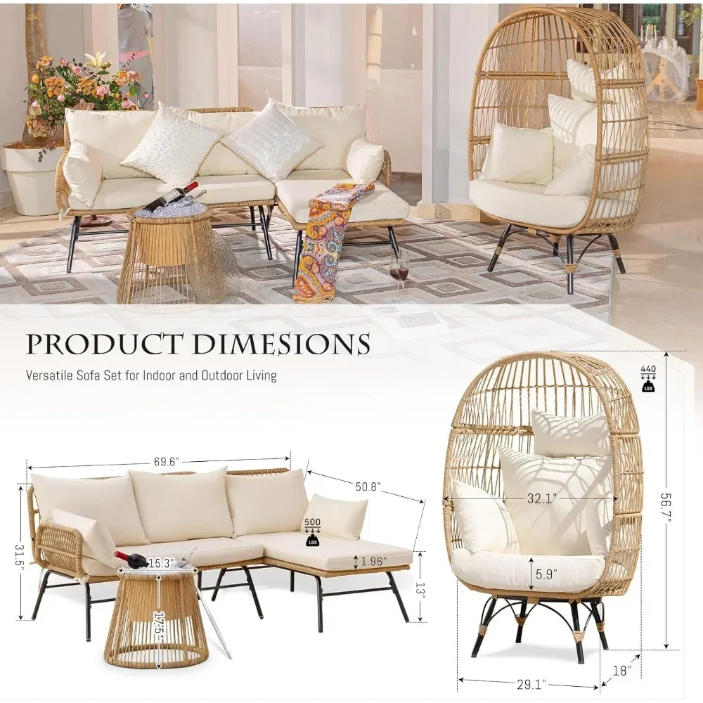 Un juego de muebles bohemios p - Outdoor Furniture L Shape reseña y precio