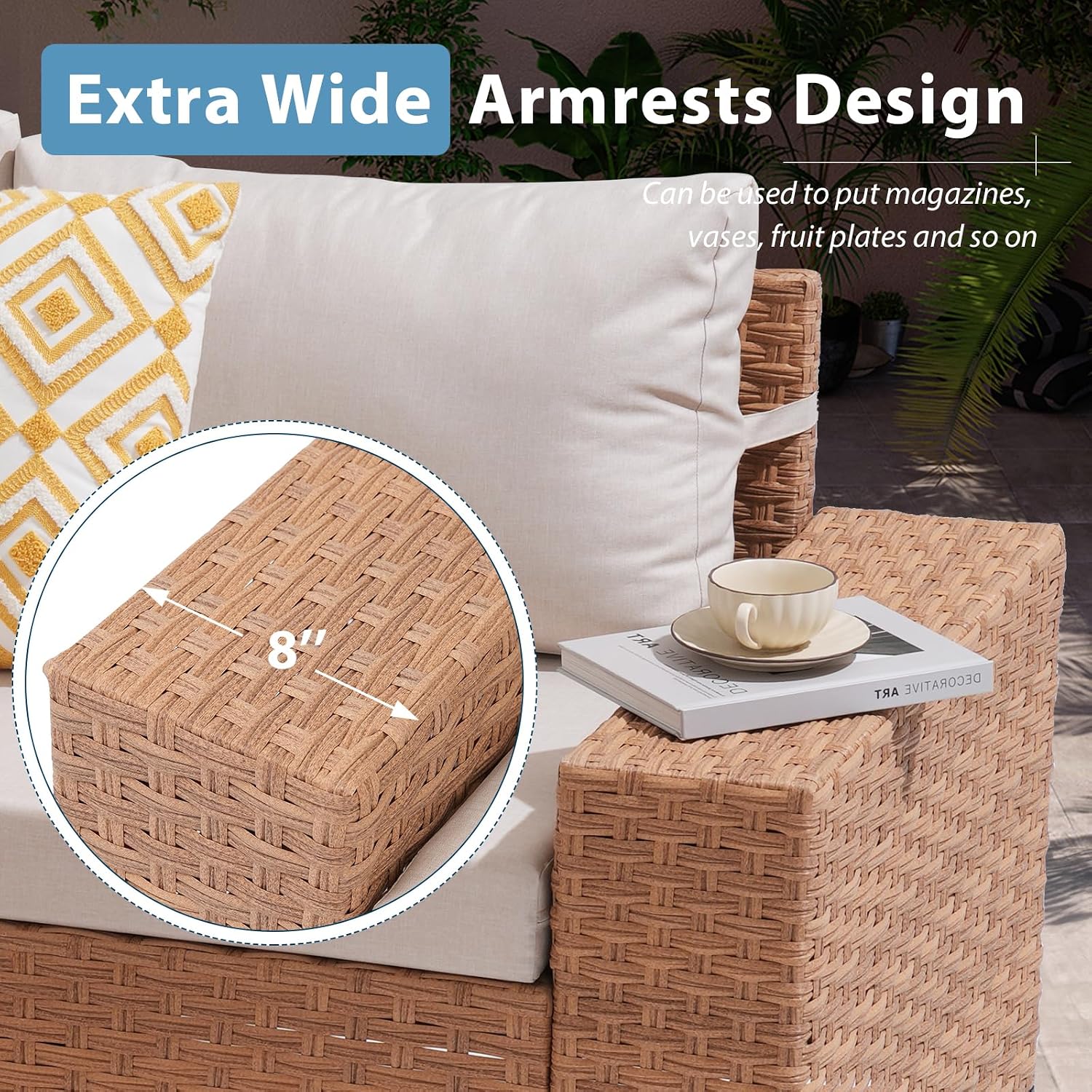 Juego de muebles de patio de 6 - Outdoor Furniture L Shape reseña y precio