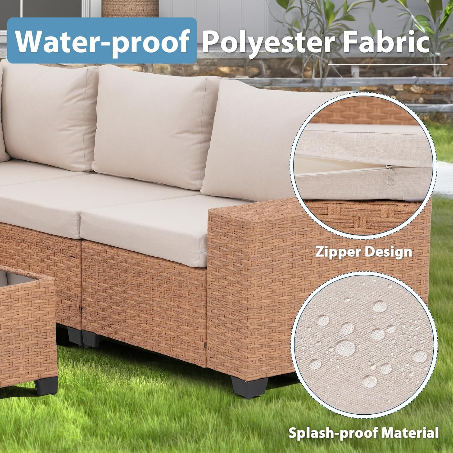 Juego de muebles de patio de 6 - Outdoor Furniture L Shape reseña y precio
