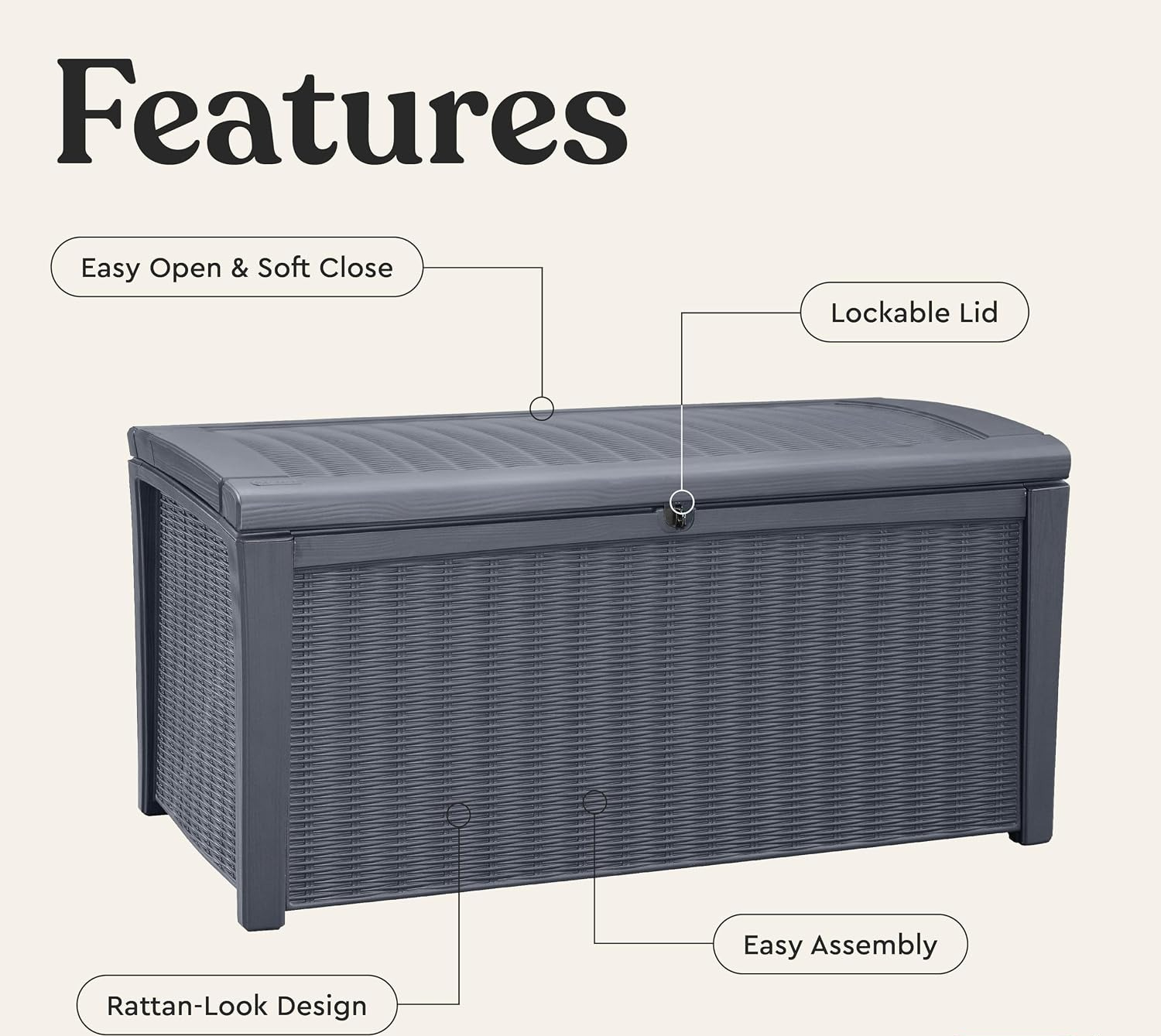 Caja de Almacenamiento Exterio - Outdoor Furniture With Storage For Cushions reseña y precio