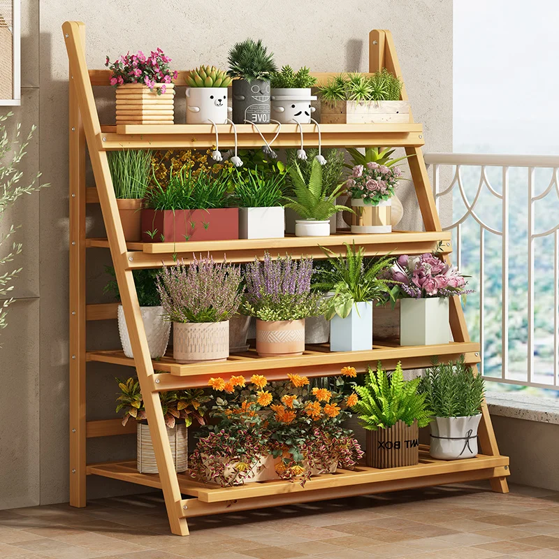 Estante de flores de madera ma - Outdoor Furniture Designer reseña y precio