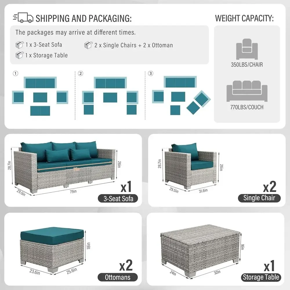 Juego de Muebles de Jardín de  - Outdoor Furniture With Storage For Cushions reseña y precio