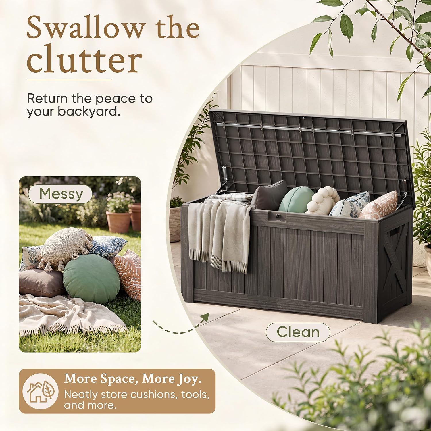Caja de almacenamiento grande  - Outdoor Furniture With Storage For Cushions reseña y precio