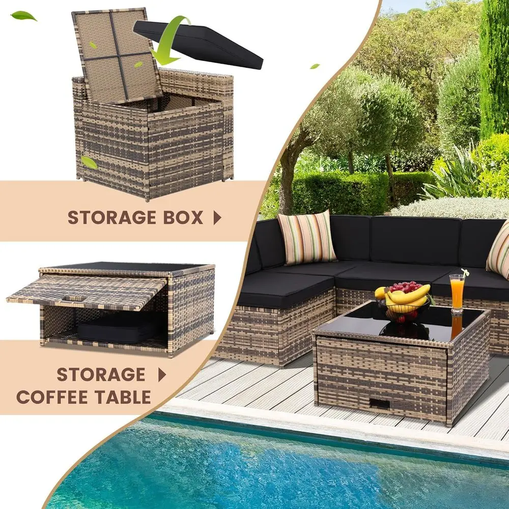 Juego de Muebles de Patio de M - Outdoor Furniture With Storage For Cushions reseña y precio