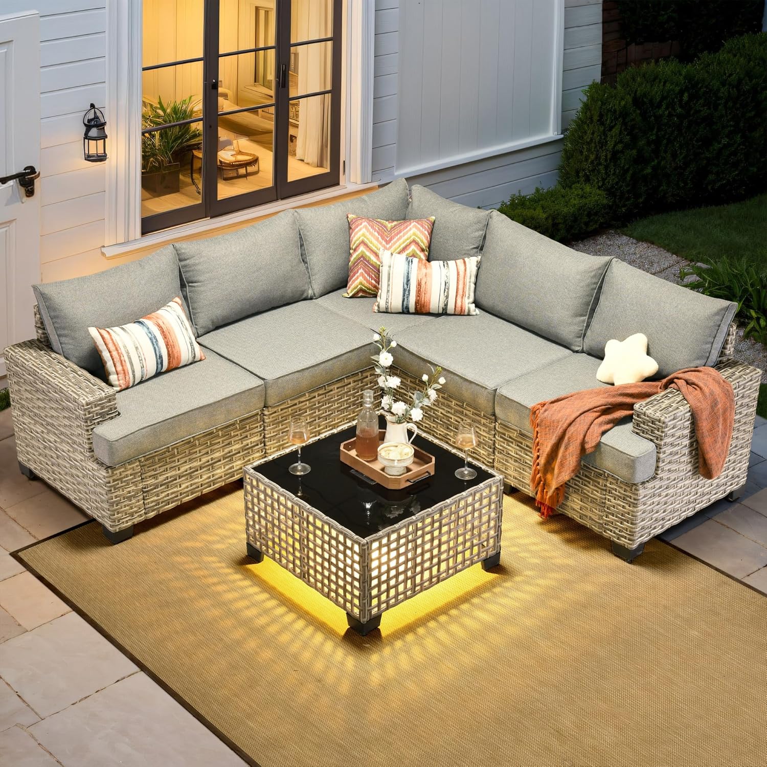 Juego de Muebles de Patio Secc - Outdoor Furniture L Shape reseña y precio