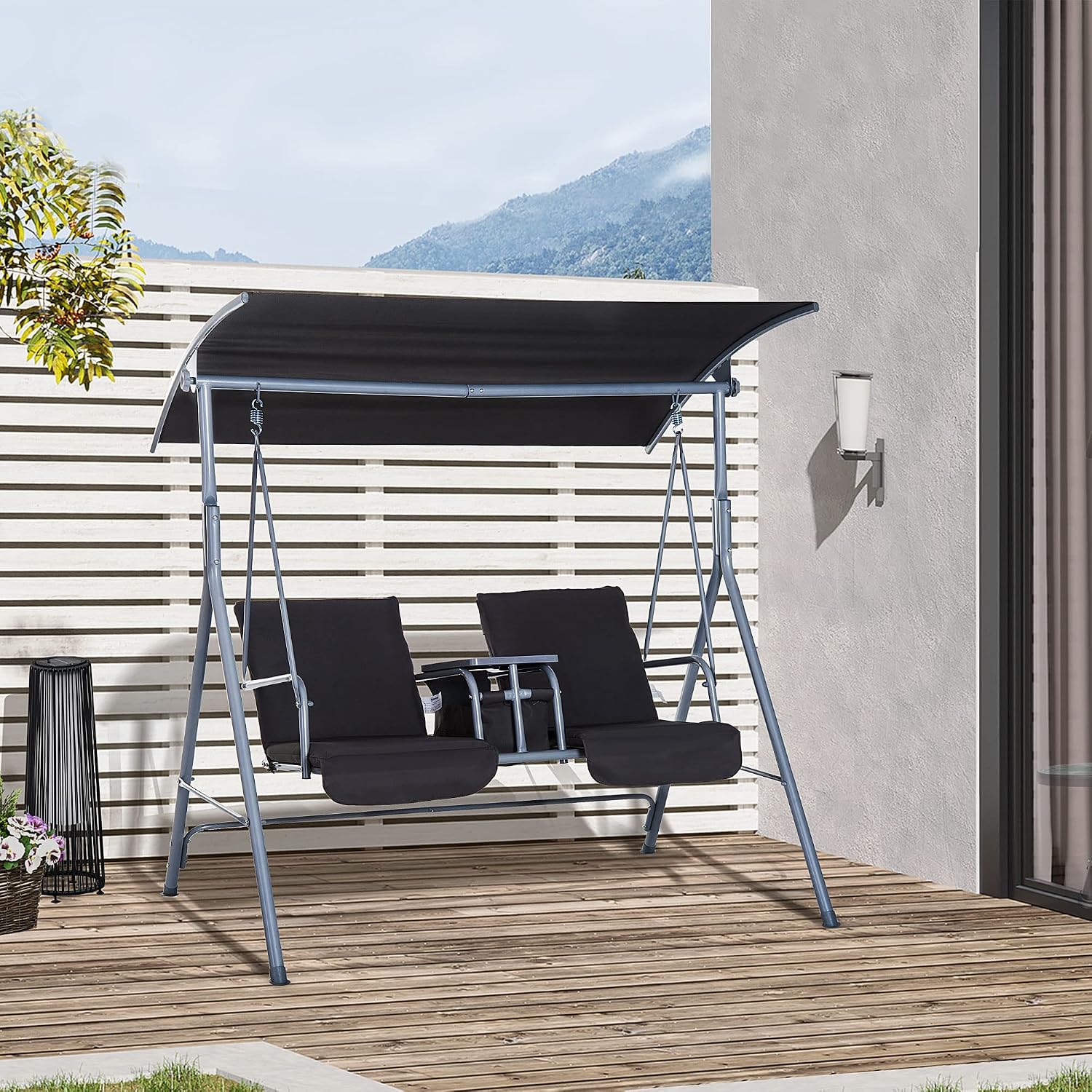 Columpio de porche para 2 pers - Outdoor Furniture With Storage For Cushions reseña y precio