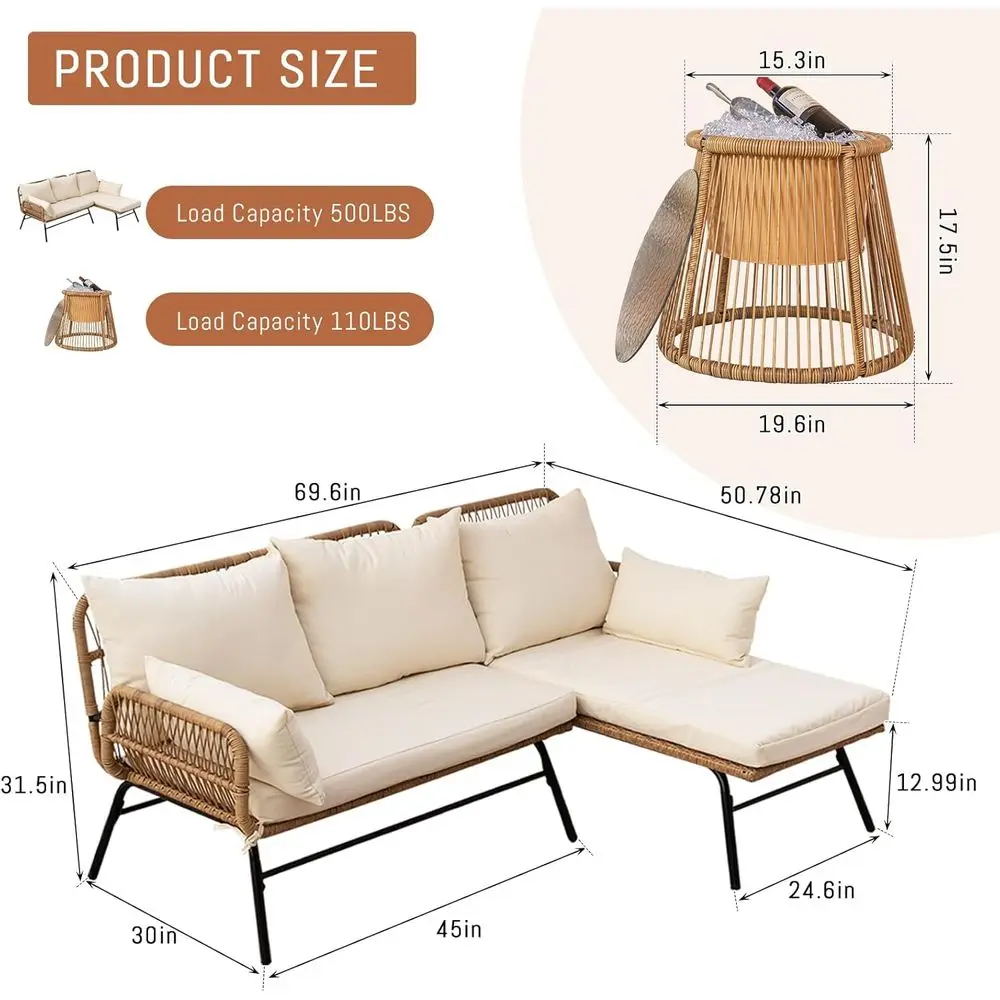 Conjunto de Muebles de Patio E - Outdoor Furniture L Shape reseña y precio