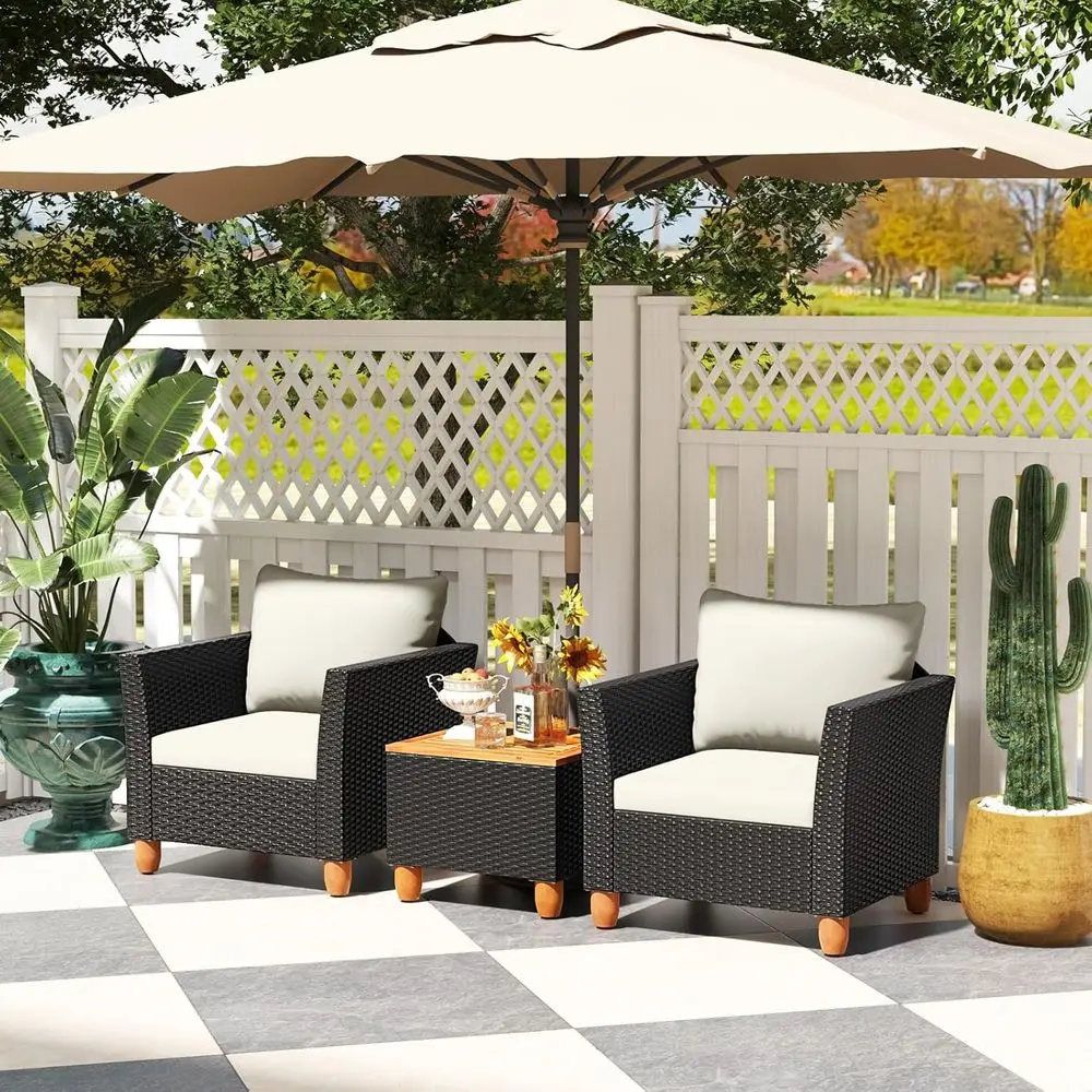 Juego de muebles de patio de 3 - Outdoor Furniture With Storage For Cushions reseña y precio