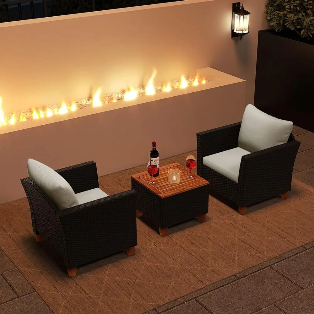 Juego de muebles de patio de 3 - Outdoor Furniture With Storage For Cushions reseña y precio