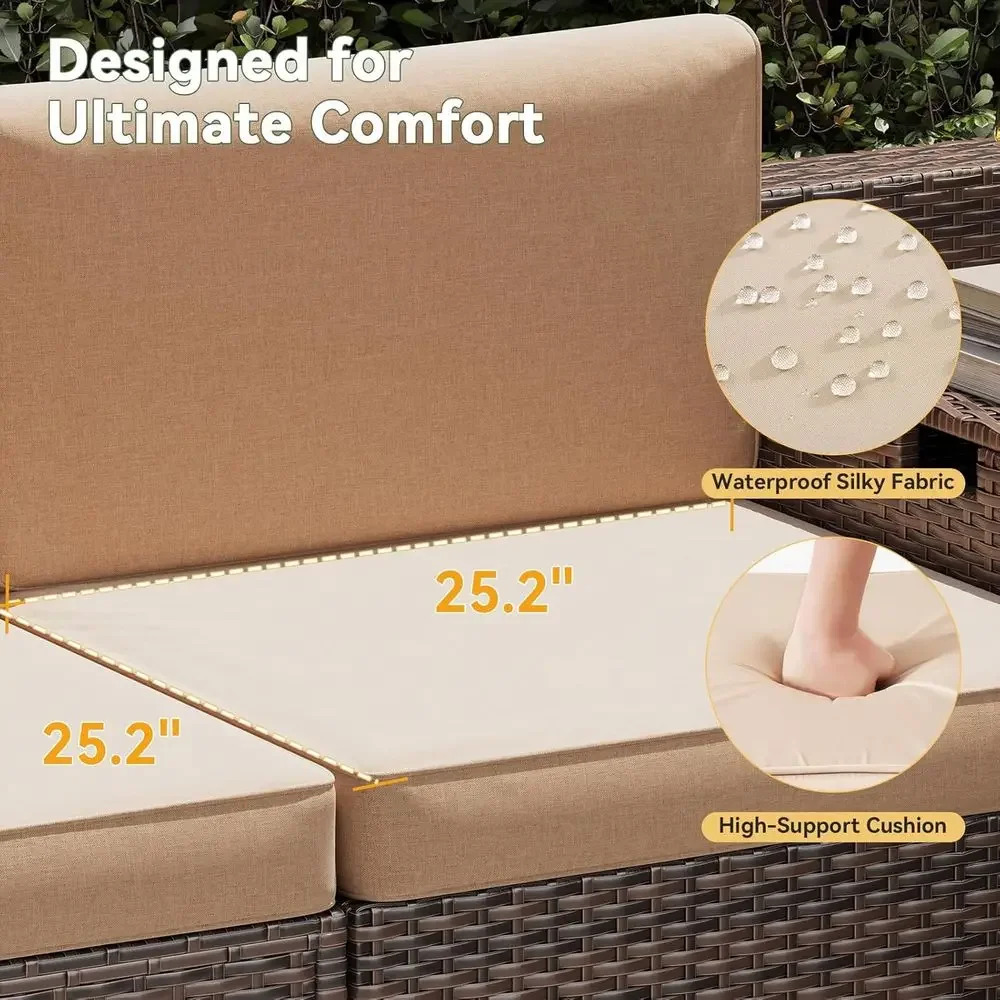 Juego de Muebles de Mimbre par - Outdoor Furniture With Storage For Cushions reseña y precio