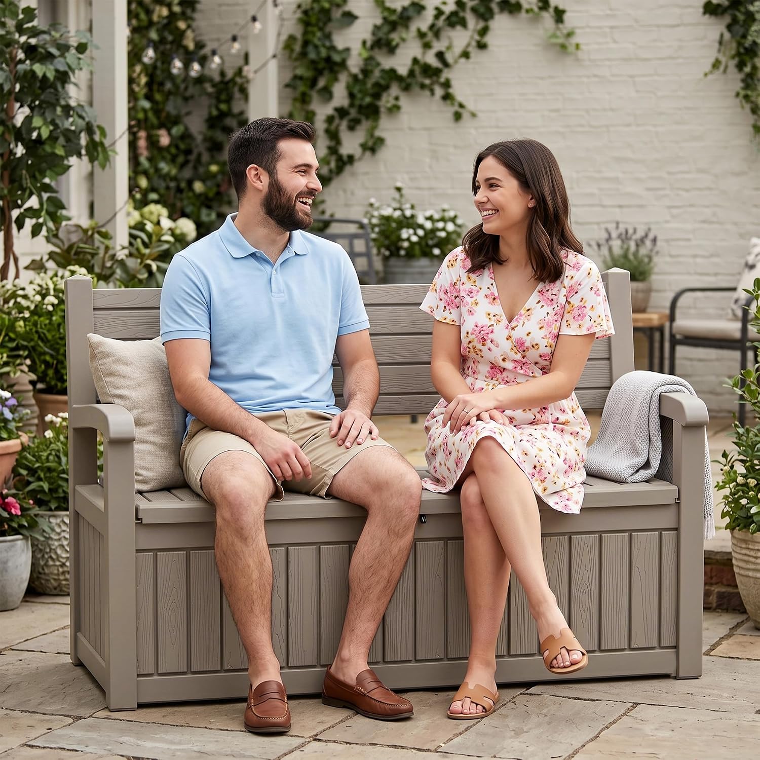 Banco de Almacenamiento Exteri - Outdoor Furniture With Storage For Cushions reseña y precio