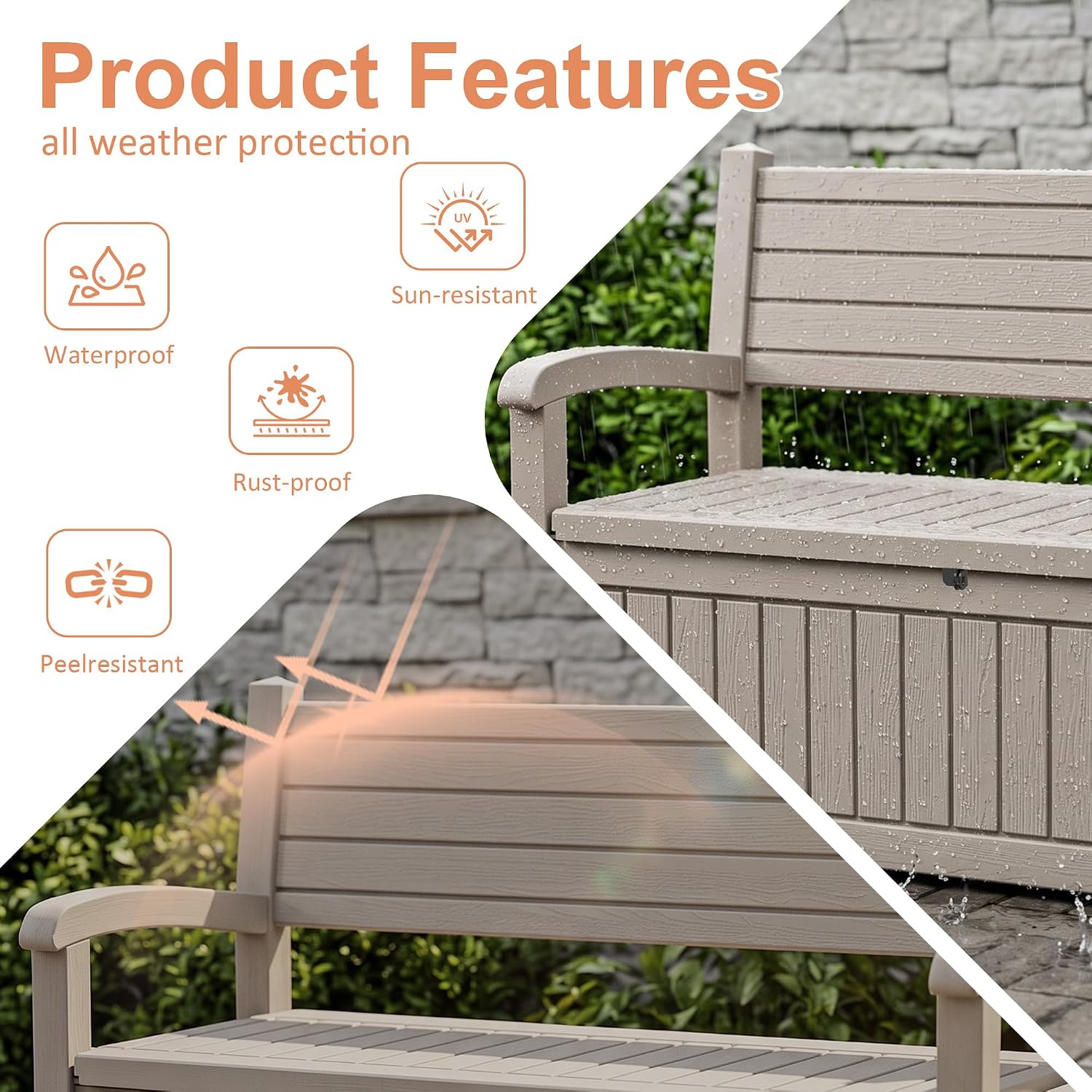 Banco de Almacenamiento Exteri - Outdoor Furniture With Storage For Cushions reseña y precio
