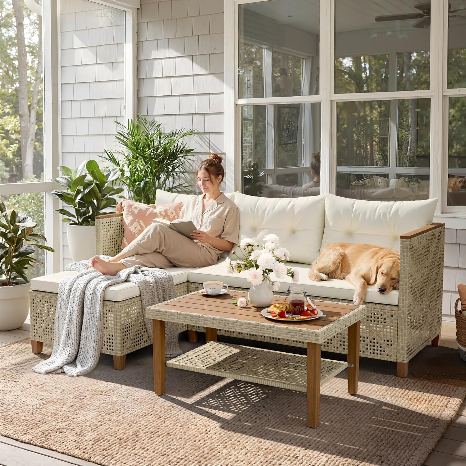 Conjunto de Sofá Modular en Fo - Outdoor Furniture L Shape reseña y precio